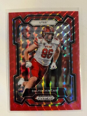 DALTON KINCAID Utah 2024 Prizm Draft Picks Football Red Mosaic # 36/125