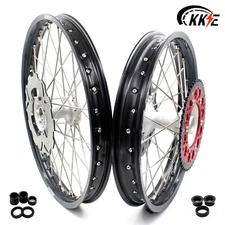 KKE 21/18 Cast Dirt Bike Wheels Rims Fit Honda XR650L 1993-2025 Discs Silver Hub