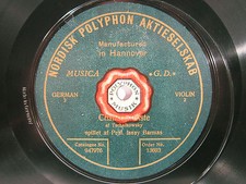 78rpm PROF. ISSAY BARMAS Violin - ULTRA RARE POLYPHON - Tchaikovsky + Reger