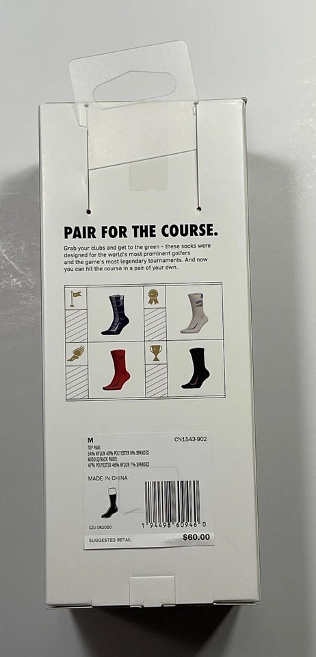 PAR DE CALCETINES DE GOLF NIKE PARA EL CAMPO PAQUETE DE 4 CREW MULTICOLOR - CN1543 902 TALLA M Foto 2 de 4