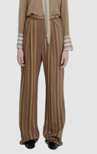 $1150 Pantalones para mujer Zeus and Dione marrón Kynthia seda tejido talla EU 42 / US 10