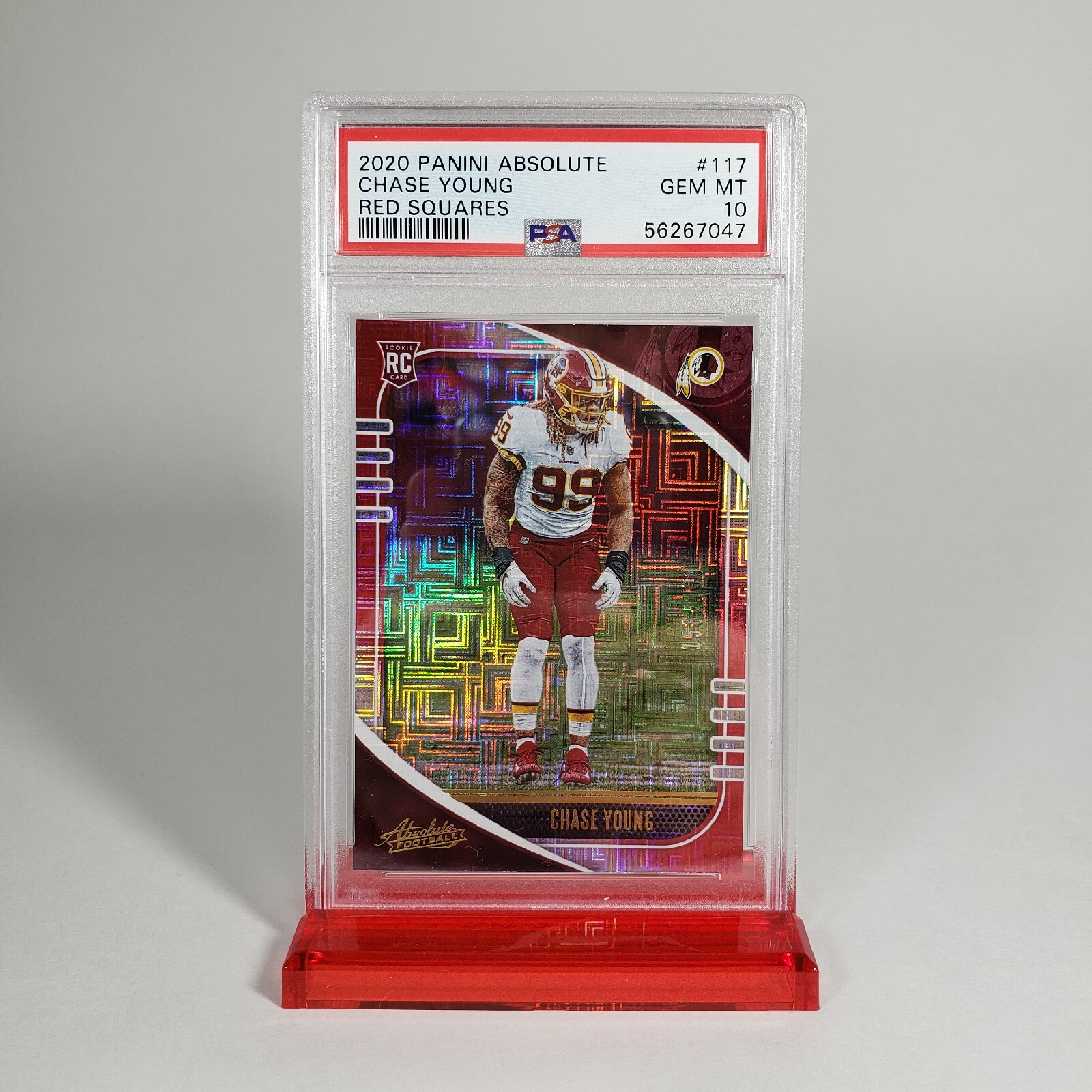 PSA 10 GEM MINT 2020 PANINI ABSOLUTE CHASE YOUNG RED SQUARES #117 ROOKIE /199