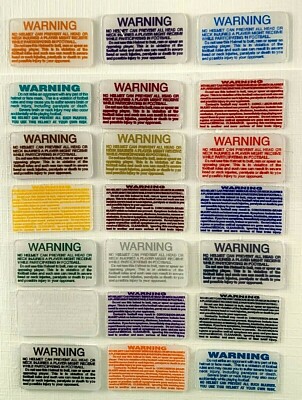MINI HELMET WARNING LABELS