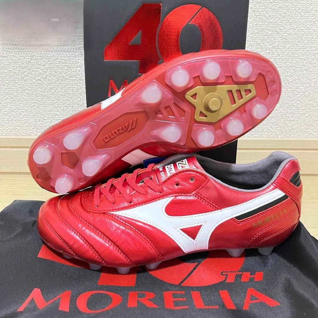 シューズ Mizuno Morelia 2 JAPAN Mizuno Morelia II Made In Japan FG - High Risk Red - White