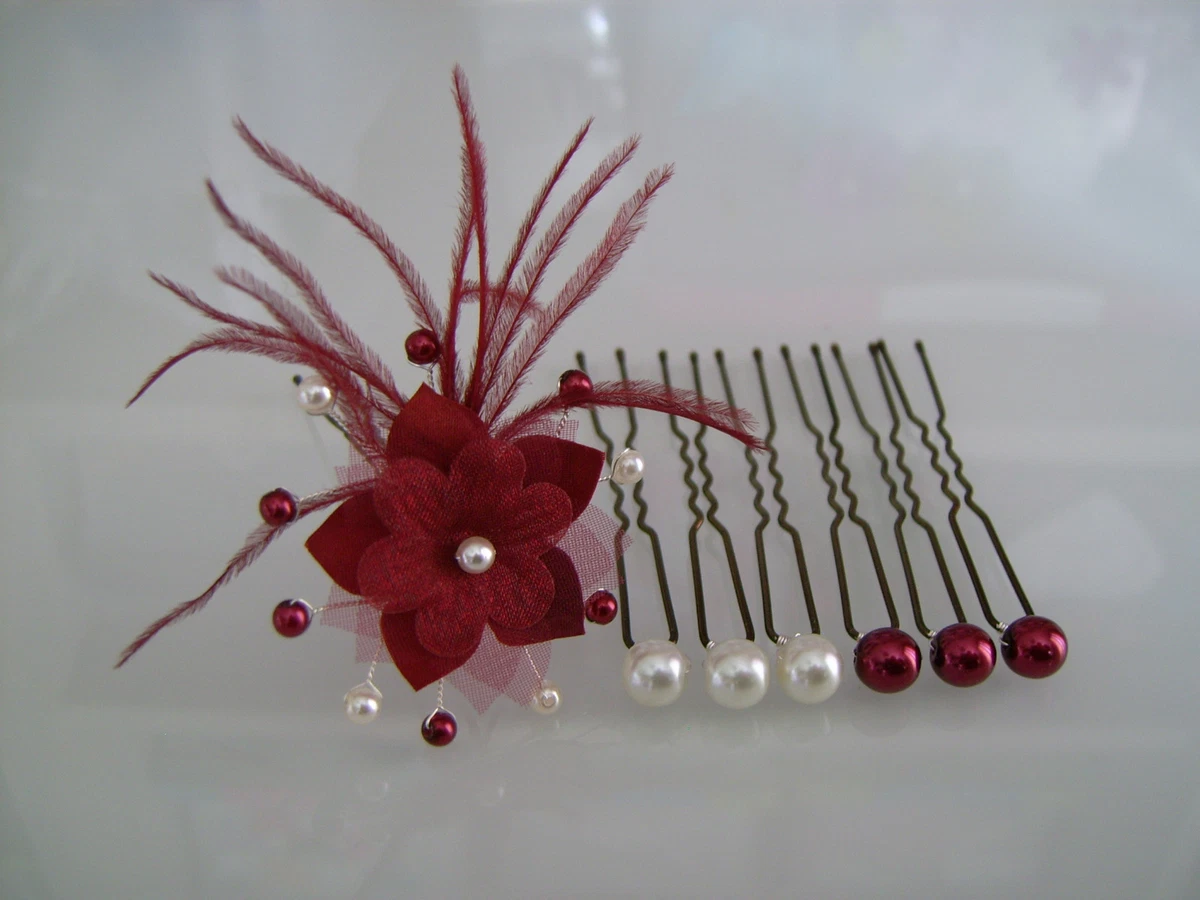 Accessoire cheveux rouge hot sale mariage