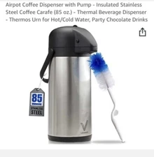 Vondior Stainless Steel Air Pot, 102 oz. New opened box