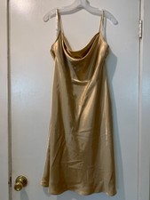 davids bridal CELEBRATE DB STUDIO  Midi Slip Dress Gold size 14  bridesmaid 
