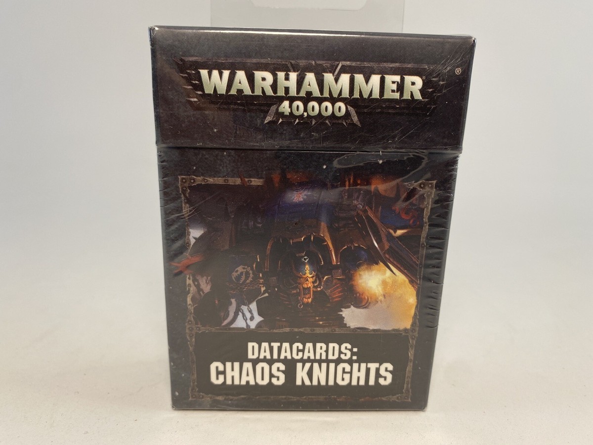 Warhammer 40K Chaos Knights Datacards - 74 Card Box Set For Tabletop Game, English, No Assembly