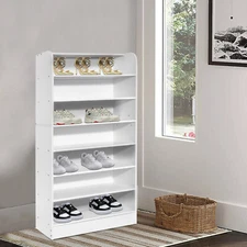 Shoe Storage Cabinet 4-Flip Drawers Top Shelf Farmhouse Sneakers Rack Organizer