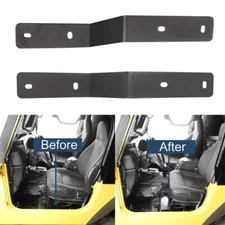 Driver Side Seat Adapter Steel Brackets for Jeep Wrangler TJ 1997-2006 , Black