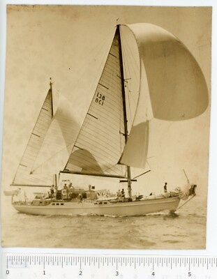 1950a Photo Maryland Sailboat on the Chesapeake Bay Sailing Boat