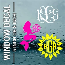 Monogram Initial Decals for Phone, Tumbler, Car Decals. 30 Designs