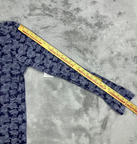 Jared Lang Shirt Men Medium Blue After Hours Camouflage Button Up Long Sleeve - Picture 7 of 10