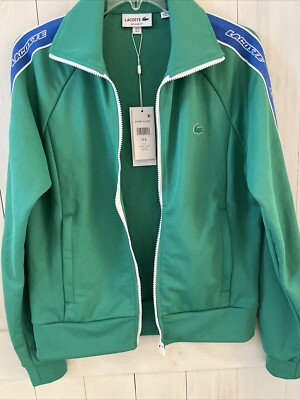 NWT Gentlemen s Lacoste Zip Tennis Jacket Athletic Sport Wimbledon Green Blue Sm