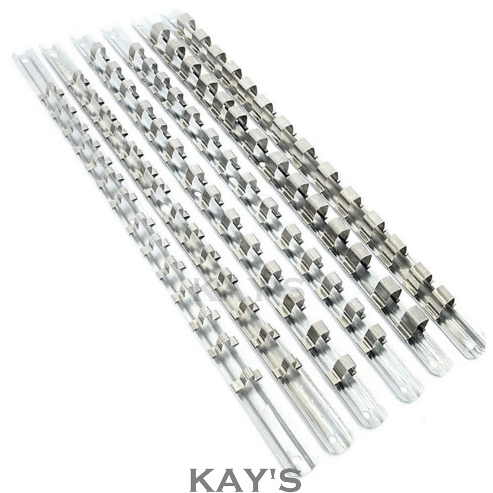 SOCKET HOLDER RAILS 1/4" 3/8" 1/2" SQUARE DRIVE HOLDS 84 SOCKETS 6 STORAGE RAILS - Image 2 of 2