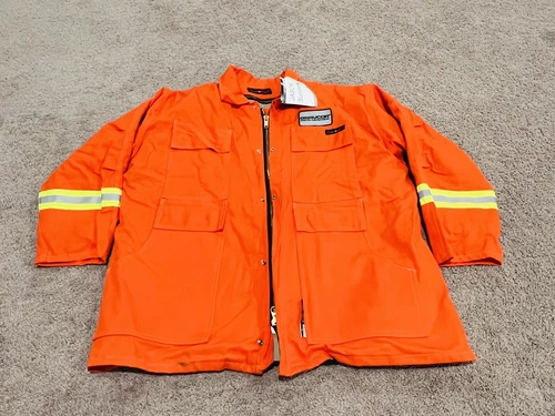 Nesse Wear Fire Resistant XL Coat Reflector Stripped Sleeves Fire Fighter - product listing photo