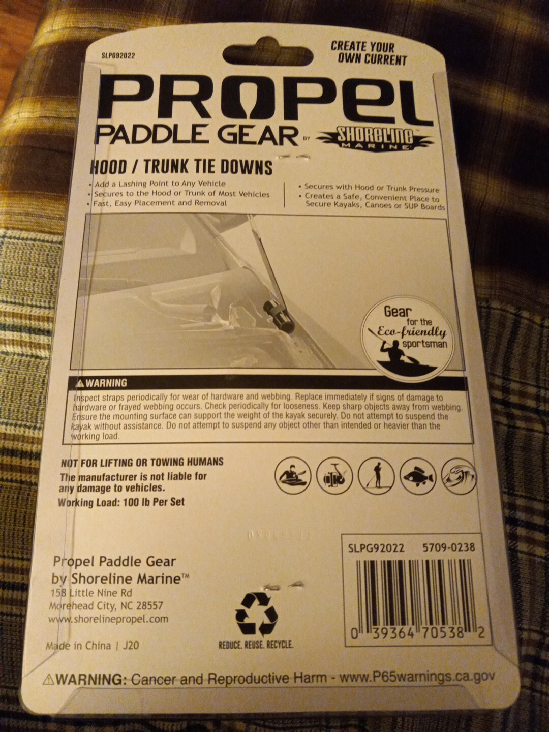 Propel Under Hood Straps Kayak Canoe Boat Car Trunk Tie Down Anchor Lashing