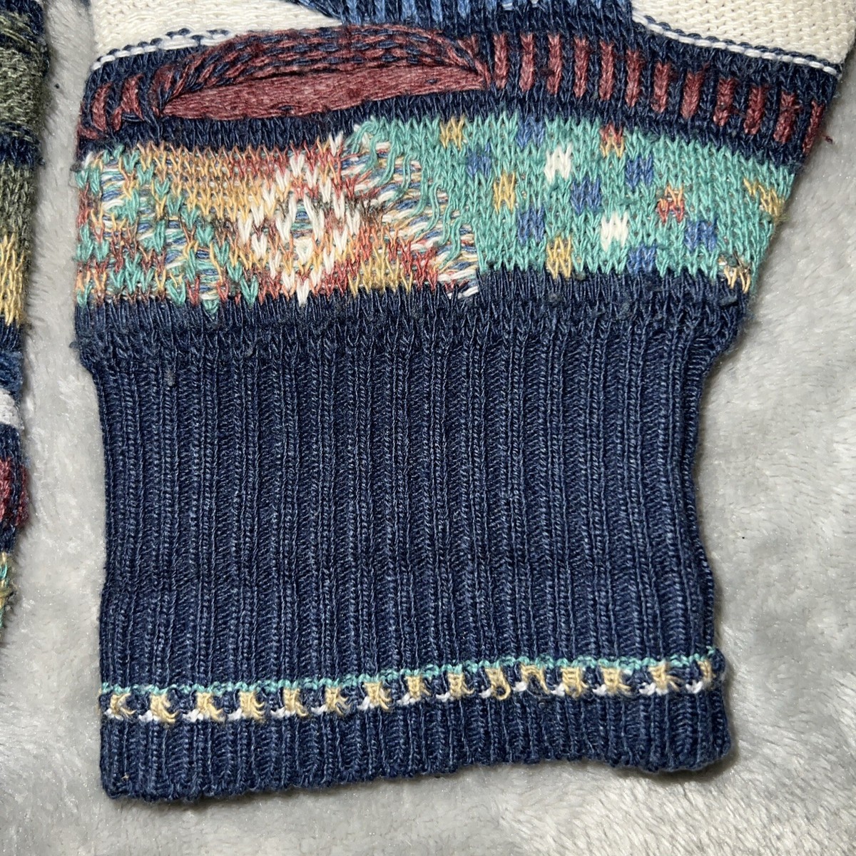 Vintage 80/90s Florence Tricot Italy Coogi Style Mens M 3D