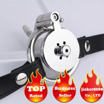 Stainless Steel Negative Chastity Cage Male Flat Chastity Device Metal Lock Belt