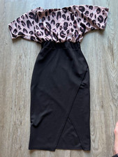 quiz leopard pencil dress size 8 lable missing