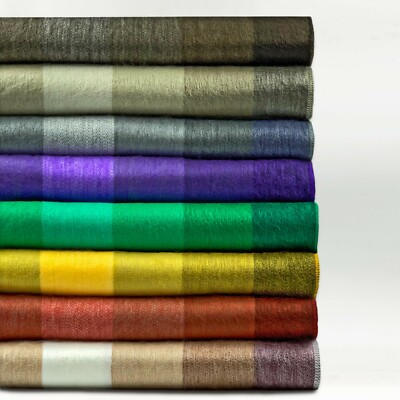 SOFT & WARM & COZY STRIPED BED SOFA ALPACA WOOL THROW BLANKET HOME DECOR 90''x65''