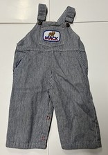 Vintage 1960s 70s Mack Truck Child Overalls Hickory Stripe 60s Youth Kids Sz 3/4