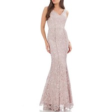 JS Collections Floral Lace Mermaid Gown, Blush, 2P
