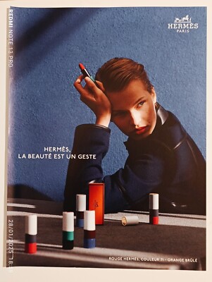 HERMES vintage Print Ad !! '' Beautiful Lipstick for Women ''