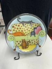Peggy Karr 11”Round “Sofa Cats” 🐈 🐈‍⬛ Plate