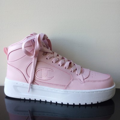 Champion Woman's Drome Hi W Leather Sneaker in Such a Lovely Hush Pink / White