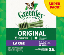 Greenies Large Original Chicken Flavor Dental Dog Treats, 34 count Free Shipping