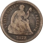 1872 SEATED LIBERTY HALF DIME - CIRCULATED!