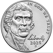 2025 D Jefferson Nickel UNC From Bank Roll BU - Fast Next Day Shipping 