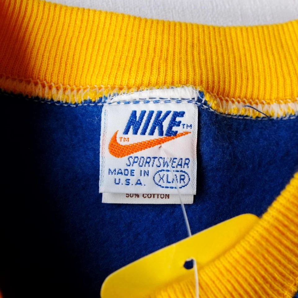 Vintage 70s Nike Sweatshirt Youth XL Orange Swoosh Crewneck Pullover Shirt 80s - Image 3 of 4