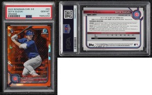 2022 Bowman Chrome Sapphire Edition Orange /75 Seiya Suzuki #69 PSA 10 Rookie RC