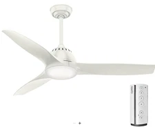 NEW Casablanca Wisp 52" Modern Ceiling Fan - White, LED Light, Remote, 59284
