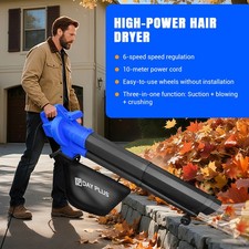 Garden Leaf Blower Vacuum Mulcher Sucker Electric Lawn Shredder Bag Grass Wheels