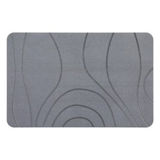 Diatomite Stone Bath Mat Quick Dry Absorbent Non Slip Floor Rug Abstract Wave