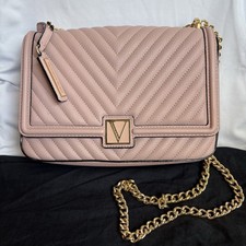 Victoria's Secret Faux Leather Pale Pink V-Quilt Small Crossbody Bag