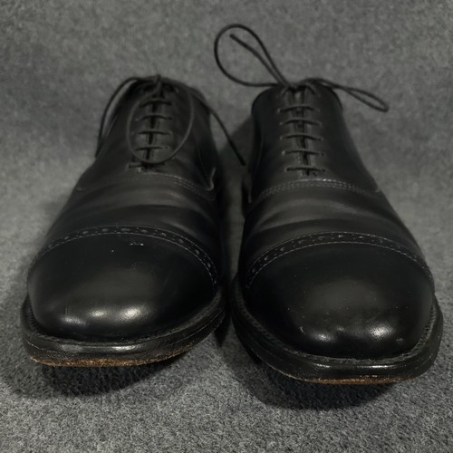 Allen Edmonds Fifth Avenue Dress Shoes Mens 11.5 B Black Cap Toe Oxford Brogue - Picture 2 of 11