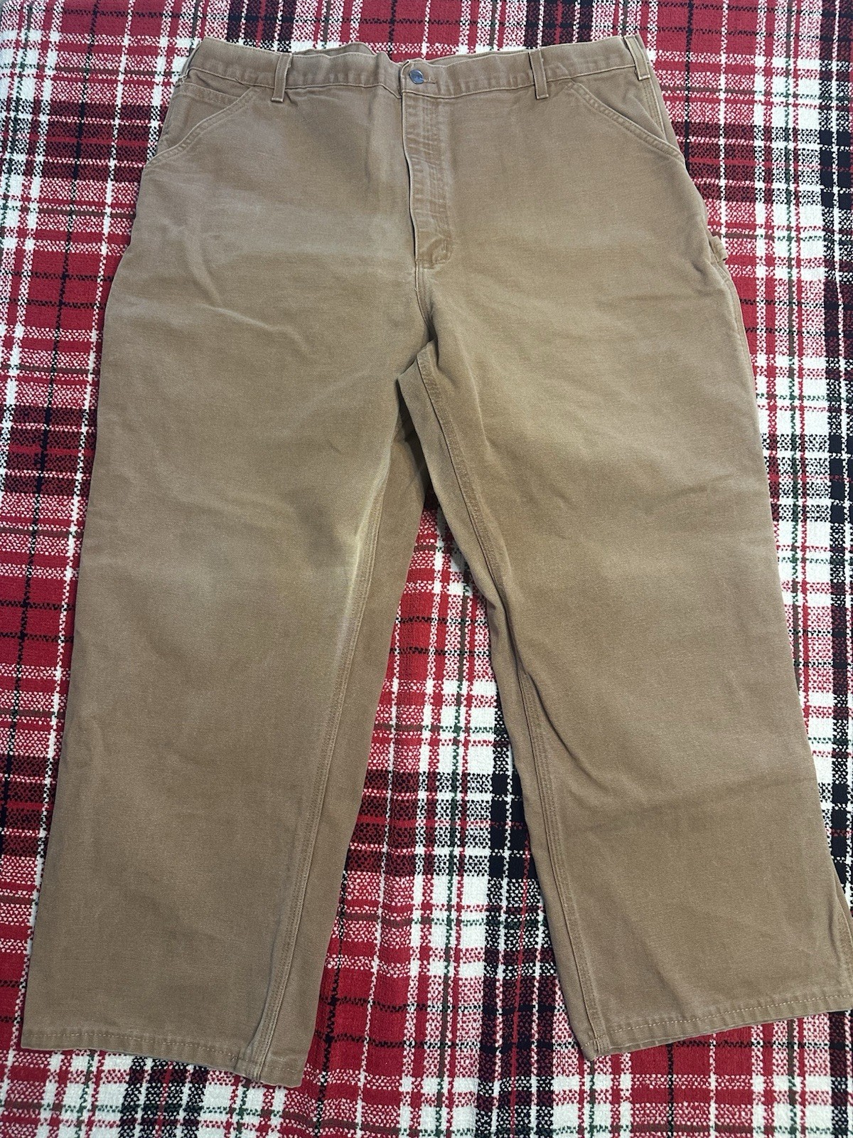 Carhartt Men's Carpenter Pants 42x30 Brown Canvas Straight Leg