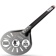 TKC 8" Perforated Pizza Peel - Professional Aluminum 8 inch, Black