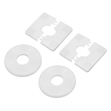 Wall Split Flange 85/86mm/3.35/3.39" OD, 4 Pcs Escutcheon Plates 28mm Dia, White