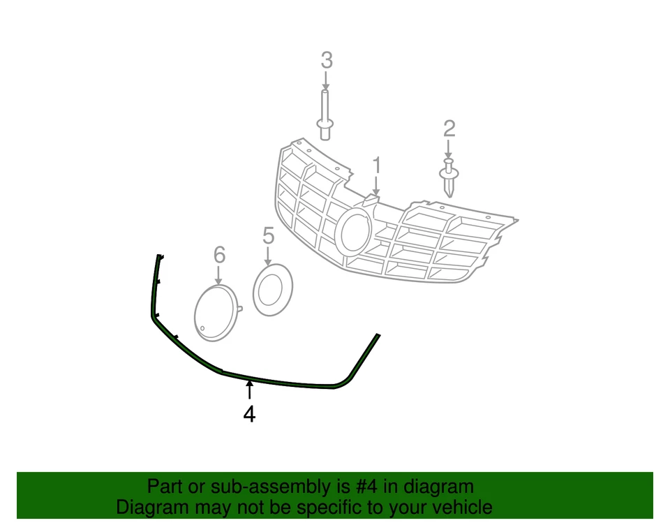 Inserto de rejilla delantera genuino GM 25767768 Foto 4 de 4
