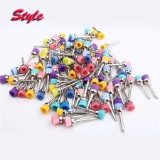 Dental Multi-color Nylon Latch Flat Bowl Buffing Polisher Prophy Cup Bolt Brush