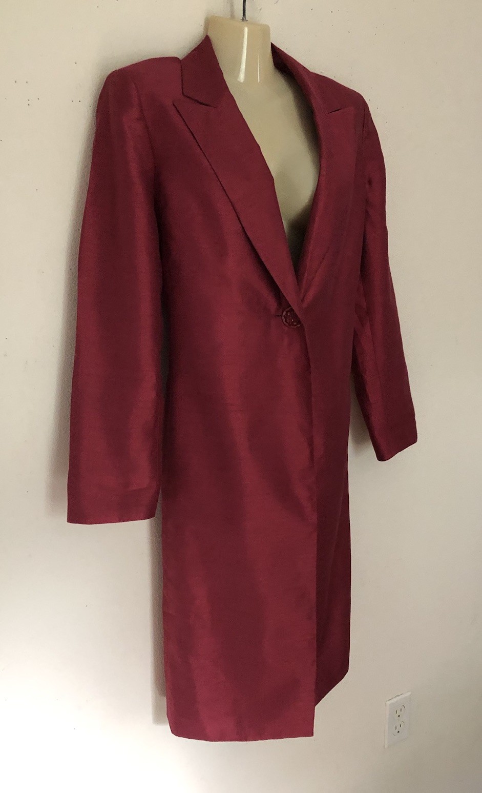 Suit Studio Gorgeous Long Career Suit Jacket Duster Length Blazer Red Size 8 (M)