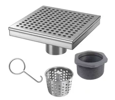 RELN 6 in. x 6 in. Stainless Steel Square Shower Drain Cover FD0602SQSS
