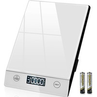 KüChenwaage Digital 10Kg Wasserdicht Glas Elektronisch Mit Tara-Funktion Silber