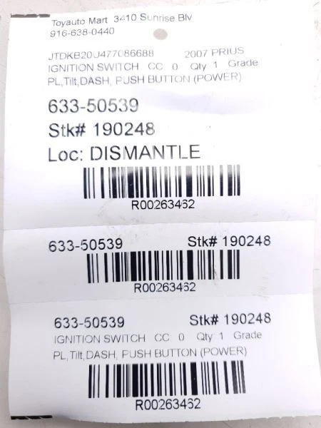 04 05 06 07 08 09 TOYOTA PRIUS INTERRUPTOR DE ENCENDIDO PULSADOR Foto 4 de 4