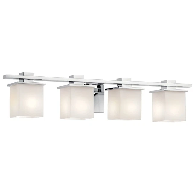 KICHLER Tully 32 pulgadas Lámpara de tocador de baño contemporánea cromada de 4 luces Foto 3 de 4